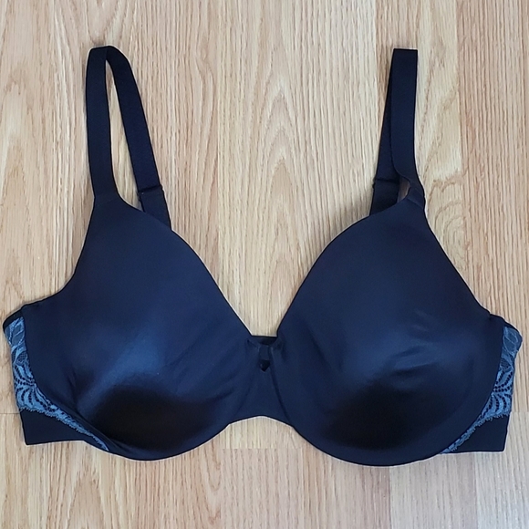 Vanity fair size 38D padded lace underwire bra black 3 row hook and eye comfort - Picture 1 of 7